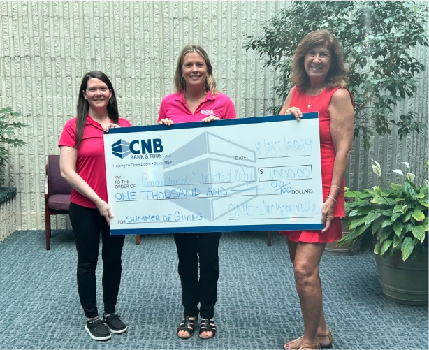 CNB presents check to Prairieland United Way